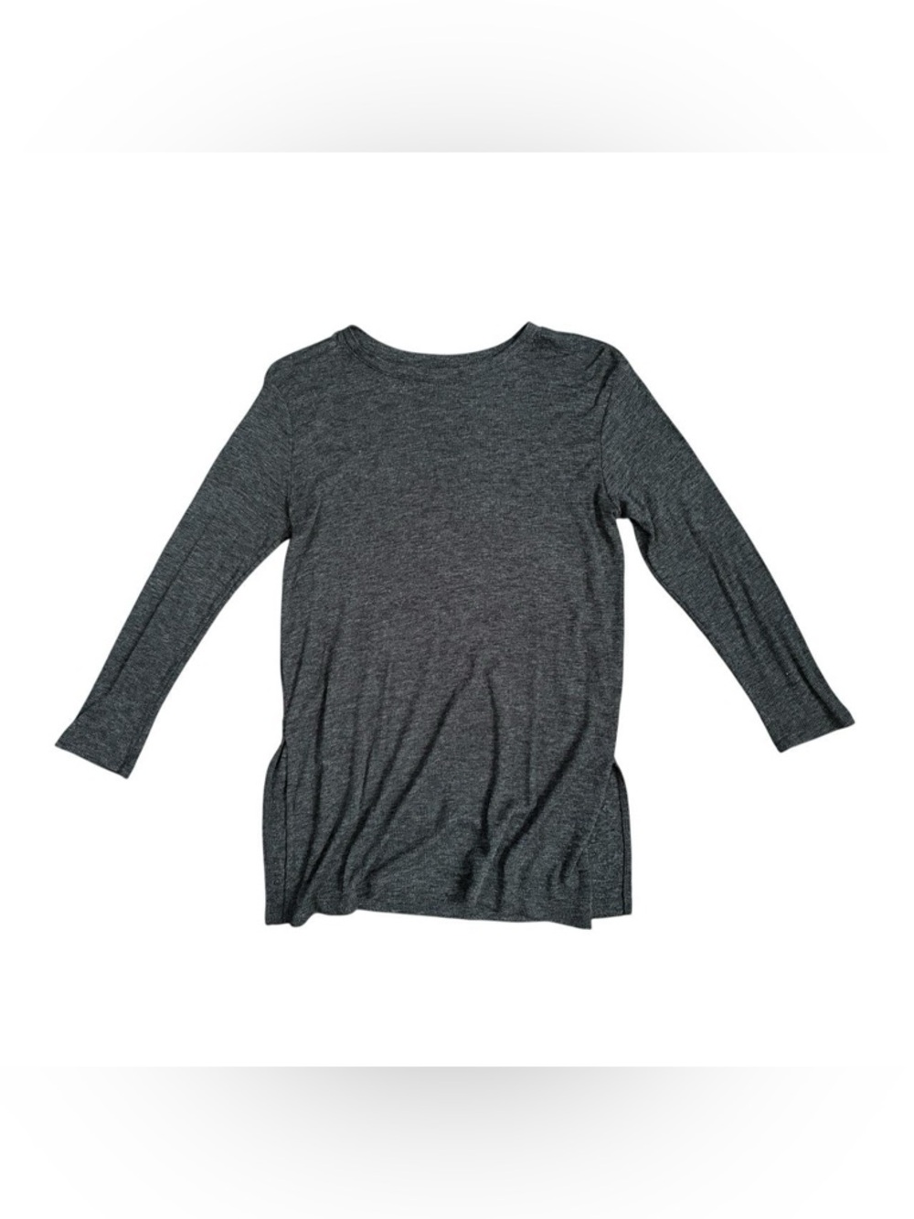 Old navy grey ribbed crew neck 3/4th sleeve tunic with slits at side